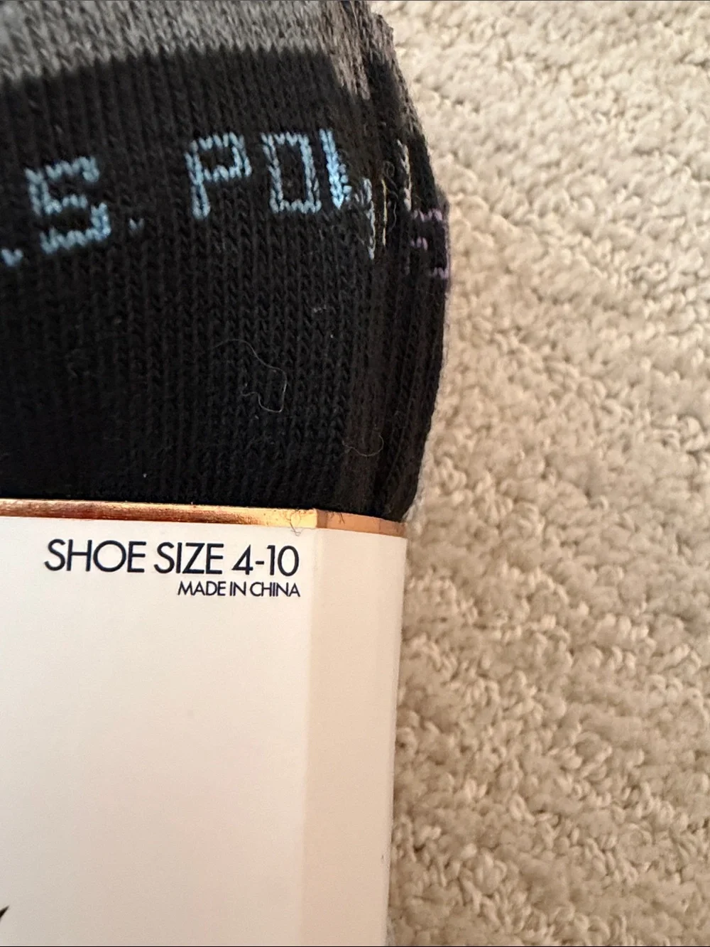 U.S. Polo Assn. Low-Cut Athletic Socks in Black, Gray & Blue Accent